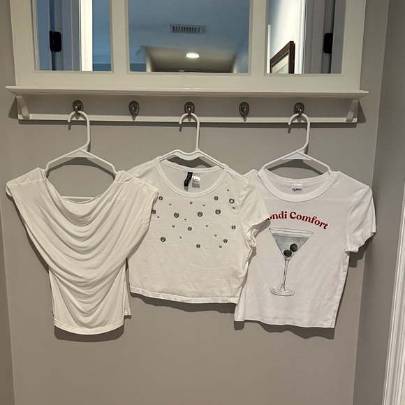 3 white t shirt Tops all XS - Picture 1 of 10